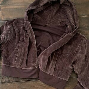 nuuds Velvet Hoodie in Deep Brown